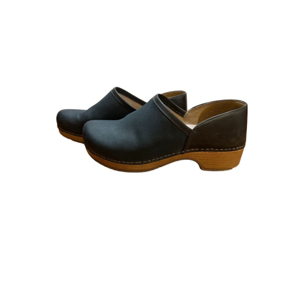Dansko Brenna Blue Suede Clogs Sz 7.5 - Picture 2 of 9